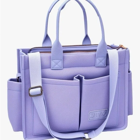 Women's Lavender Canvass Laptop Bag - Picture 1 of 7